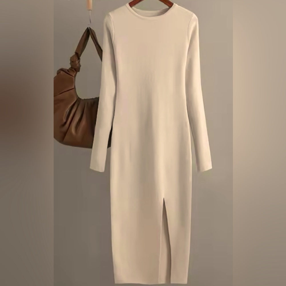 Elegant Long Sleeve Midi Dress